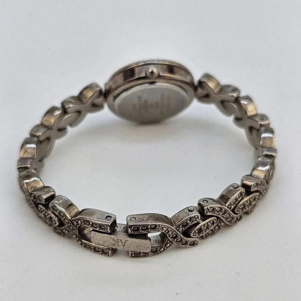 Anne Klein Women's‎ Watch 22MM Gray Dial Marcasite Band 5.5
